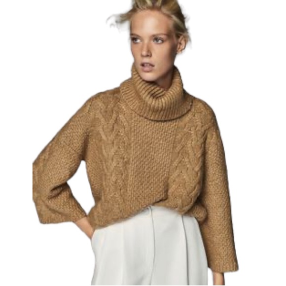 Massimo Dutti Sweaters - Massimo Dutti Oversized Chunky Knit Turtleneck Sweater